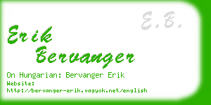 erik bervanger business card